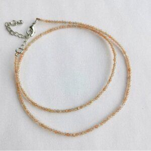 Pink Moonstone faceted bead  necklace NEW